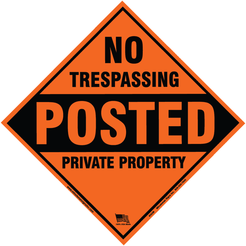 No Trespassing Posted Private Property