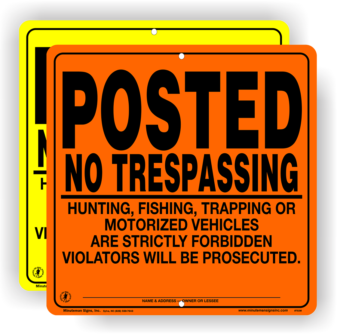 Posted No Trespassing No Motorized Vehicles PLASTIC Sign – No