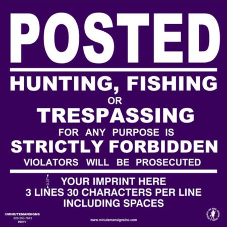 Purple Heavy Gauge Flexible Vinyl Posted Sign