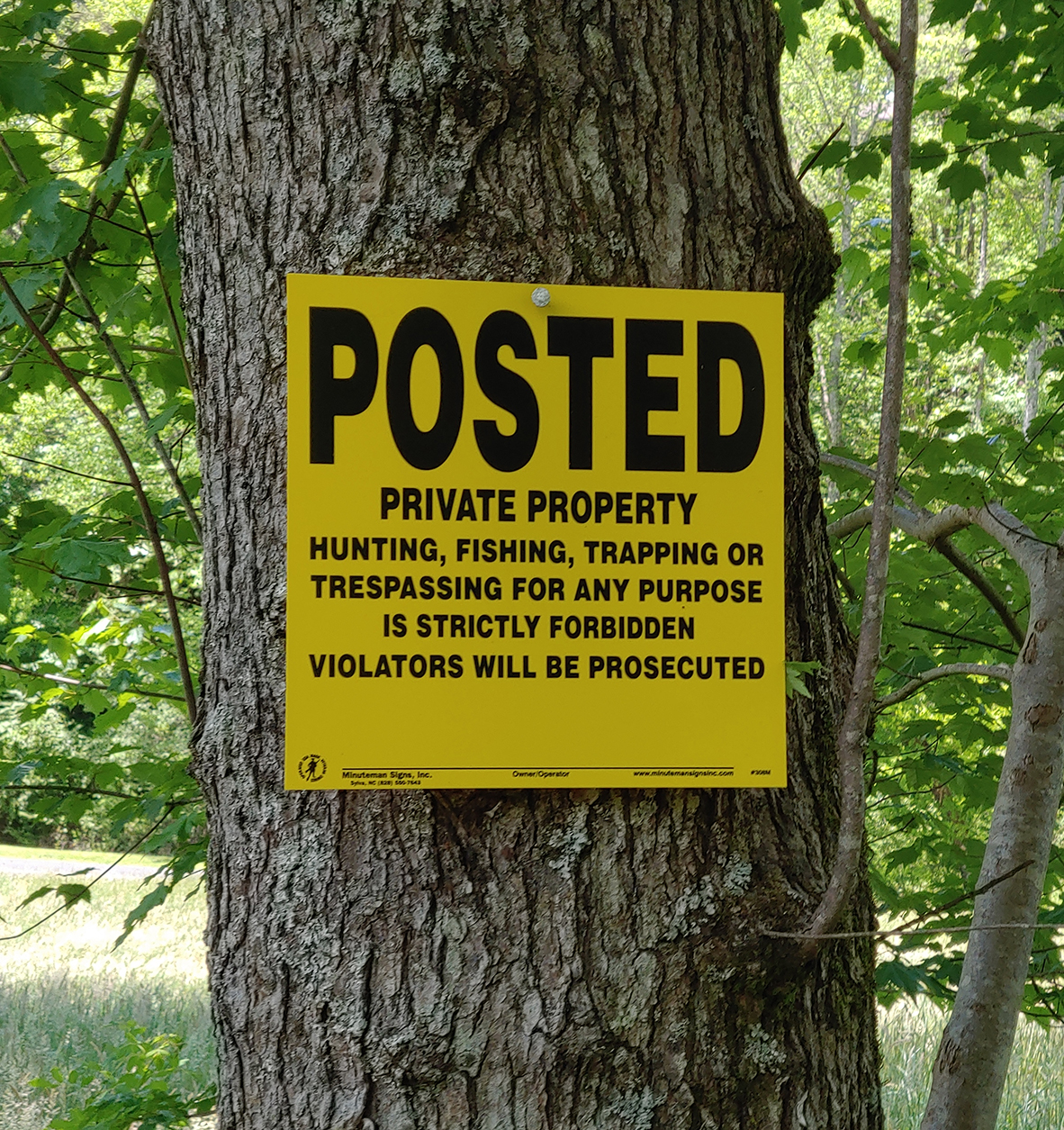 Posted Private Property Sign Yellow SemiRigid Poly No Trespassing Signs