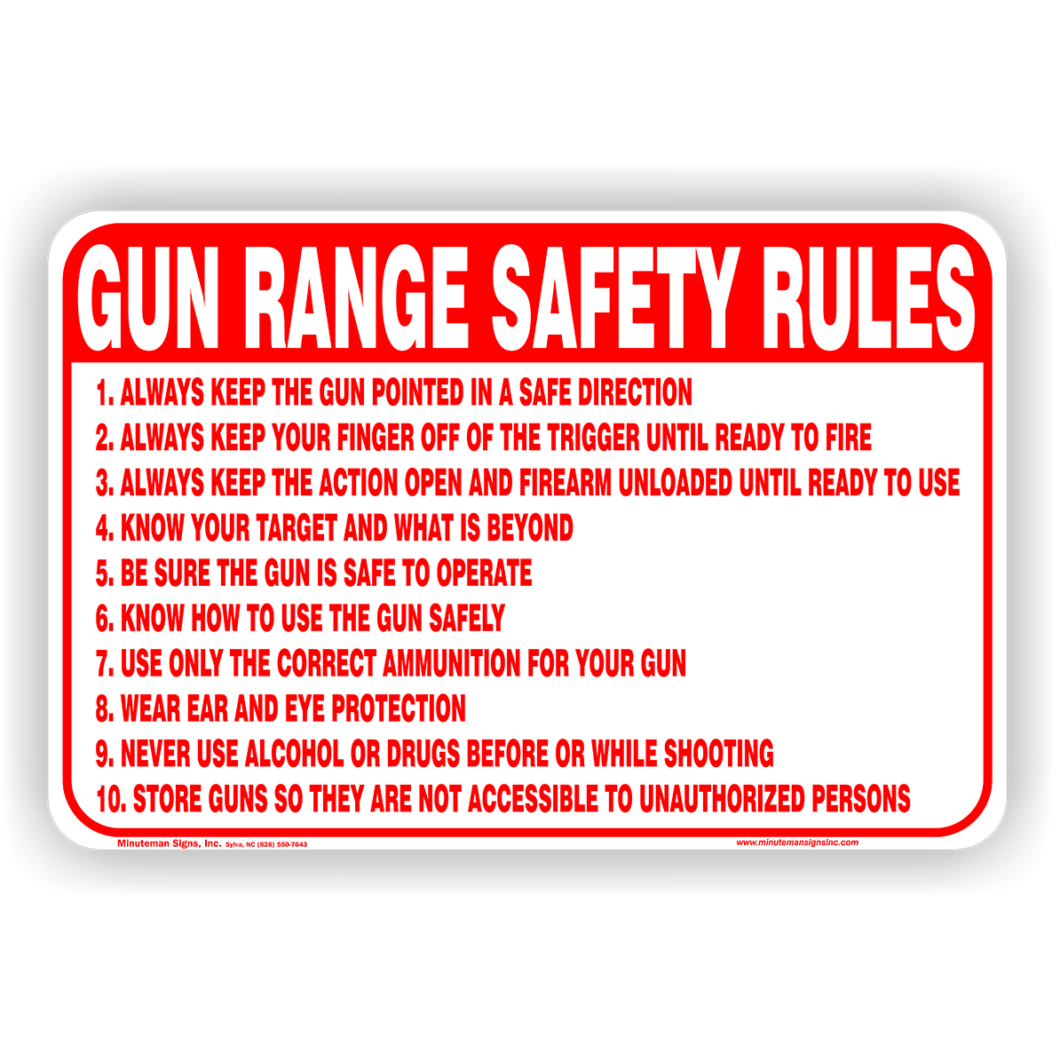 Gun Range Safety Rules Sign No Trespassing Signs